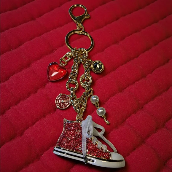 New Price--Red Rhinestone Sneaker Handbag Charms/Keychain - Picture 7 of 10